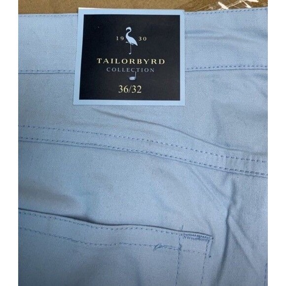 TailorByrd  Men's‎ Light Blue Classic-Fit Chino Pants SZ 36X32 Golf Pants - Picture 2 of 6